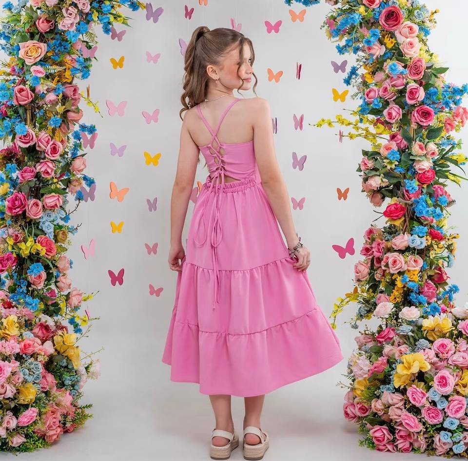 Vestido mídi, rosa — foto 2